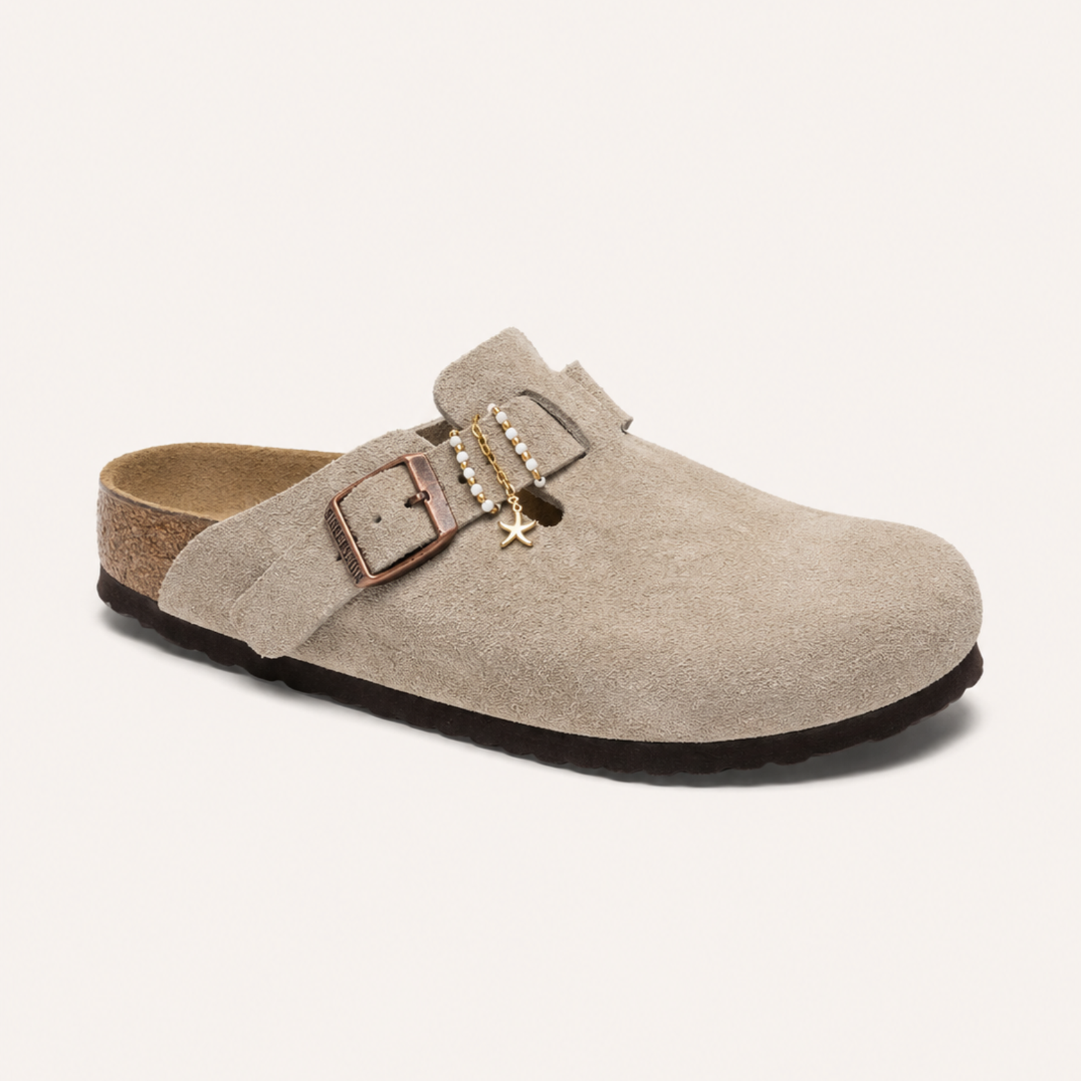 Palma | Charms de Birkenstocks blancs en acier inoxydable