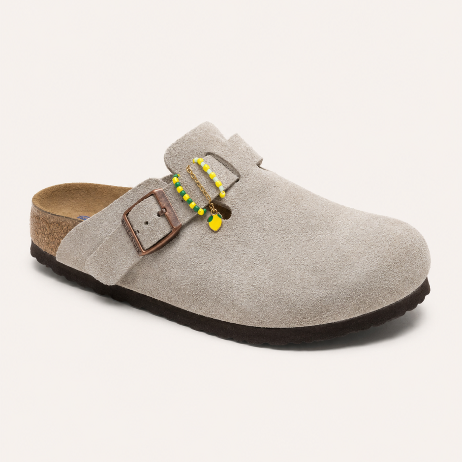 Lemon | Charms de Birkenstocks jaunes en acier inoxydable