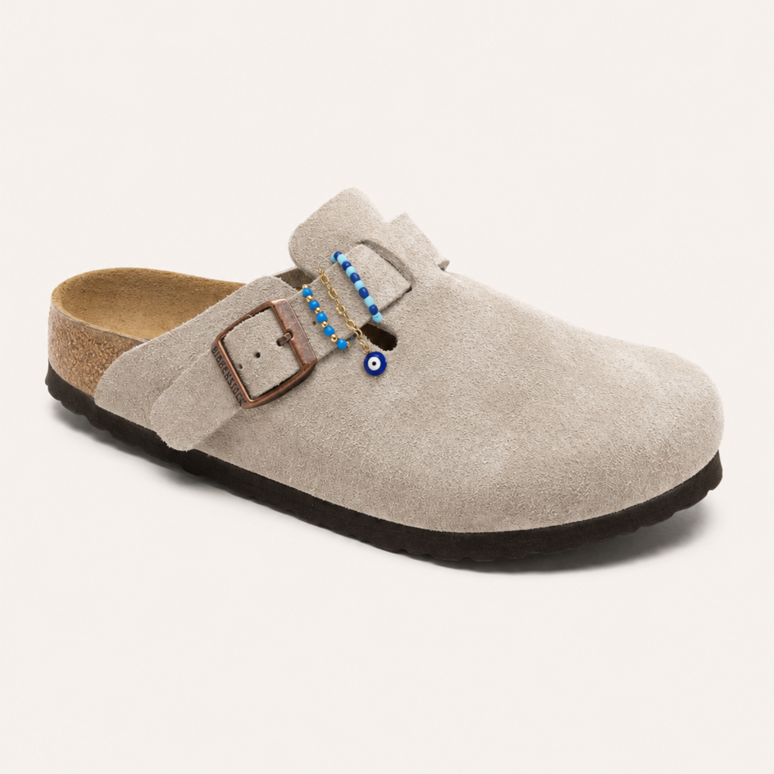 Azur | Charms de Birkenstocks bleus en acier inoxydable