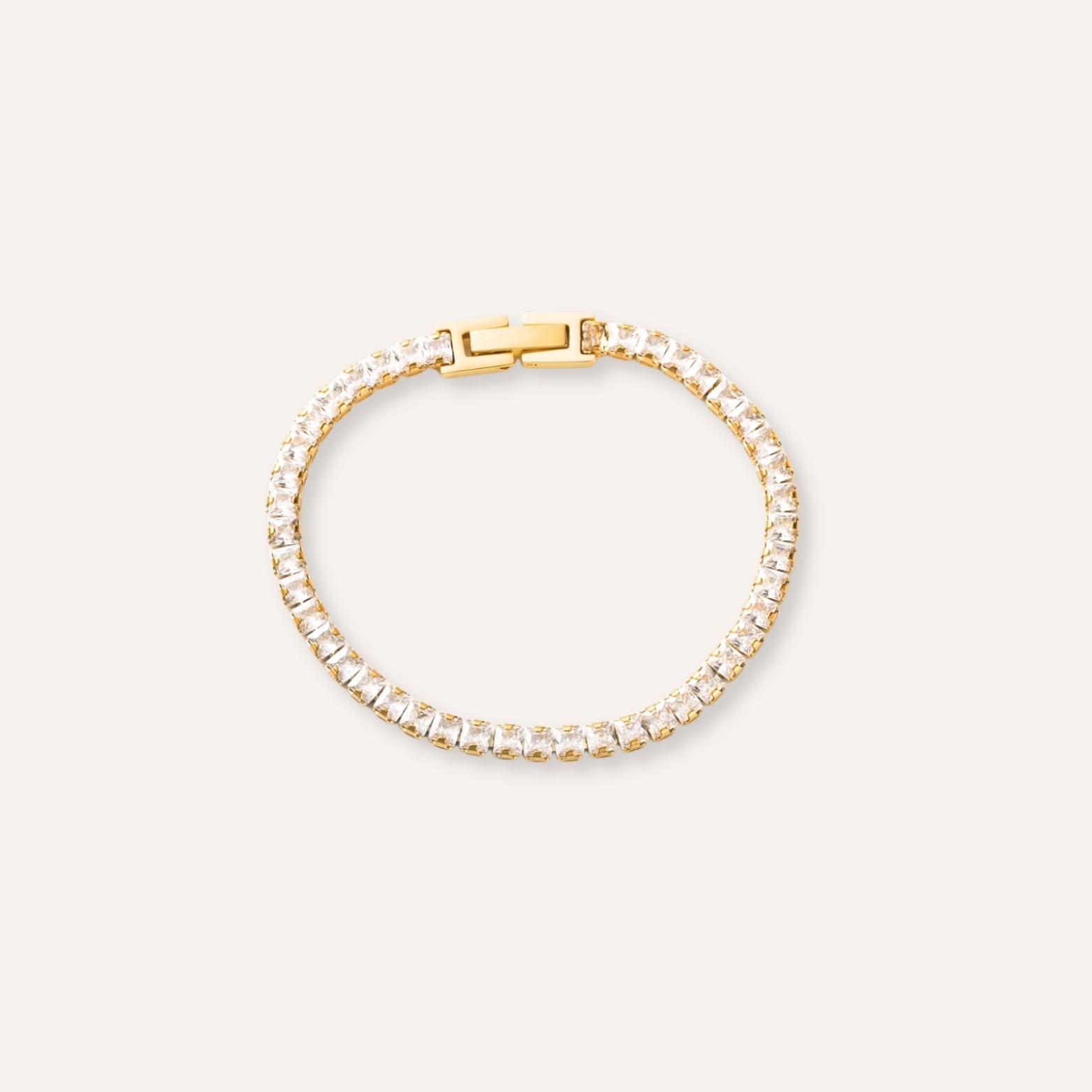 Adelie | Bracelet rivière de zircons en acier inoxydable