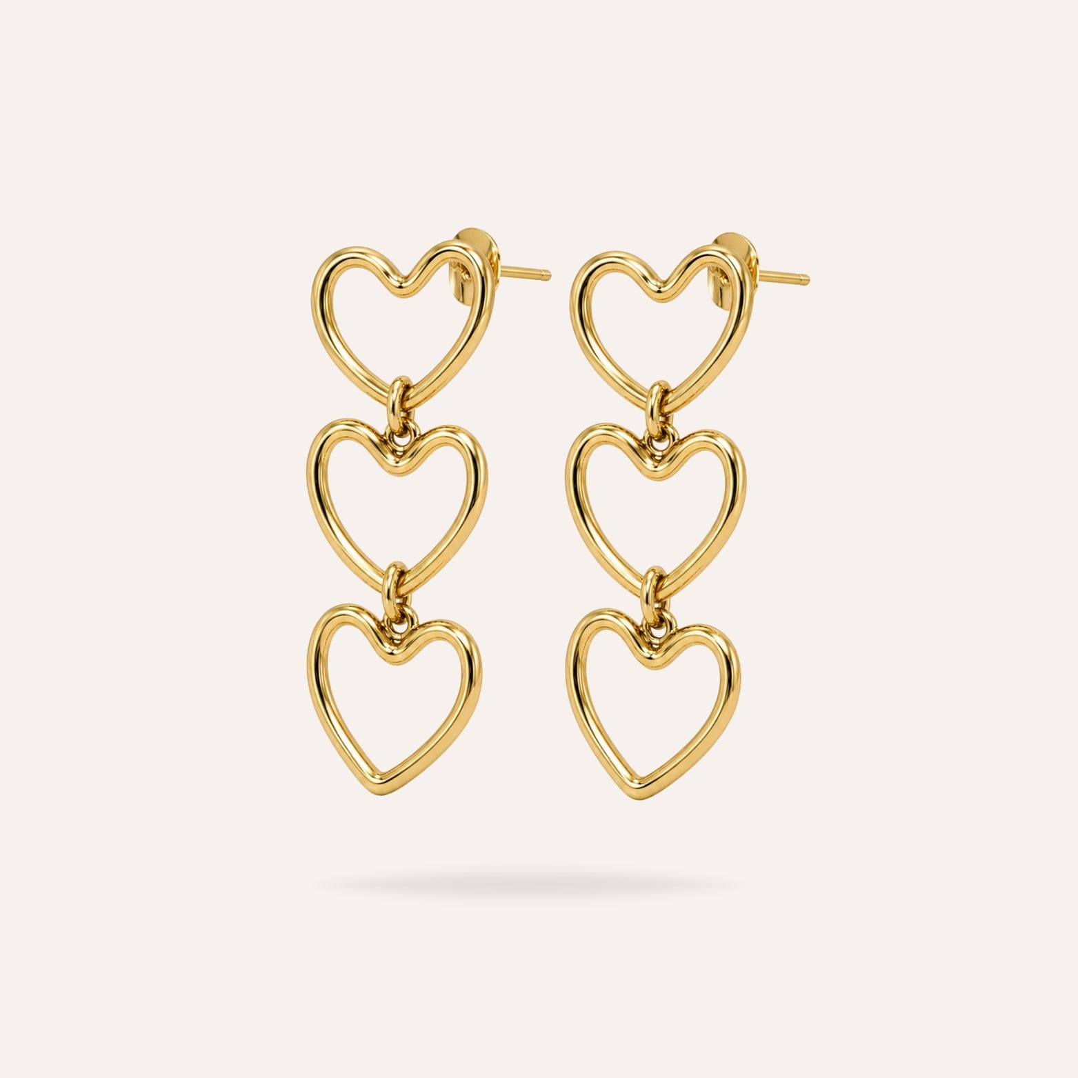Aimée | Boucles d'oreilles coeur en acier inoxydable