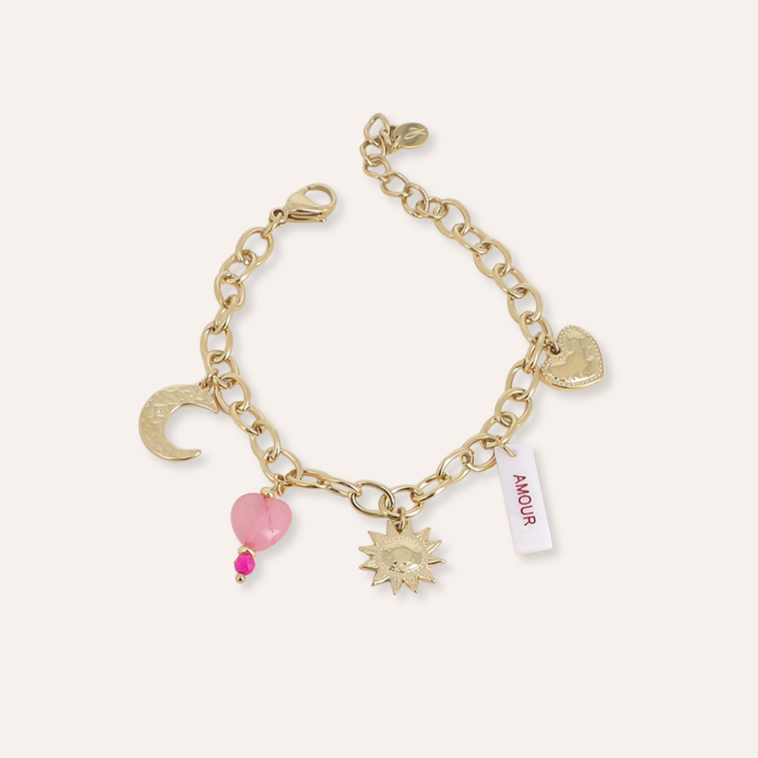 Amour | Bracelet breloques en acier inoxydable