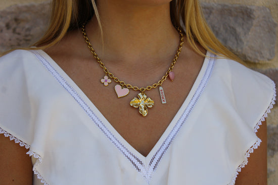 Amour | Collier breloques en acier inoxydable