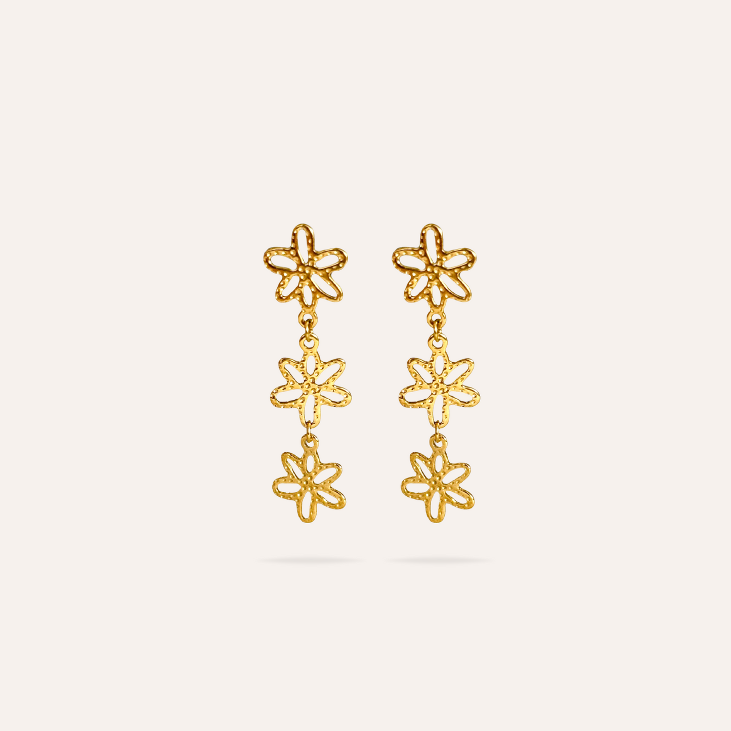 Angélina | Boucles d'oreilles fleurs en acier inoxydable