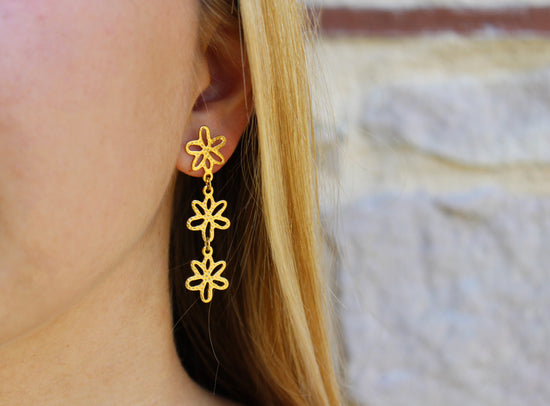 Angélina | Boucles d'oreilles fleurs en acier inoxydable