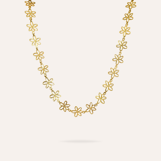 Angélina | Collier fleurs en acier inoxydable