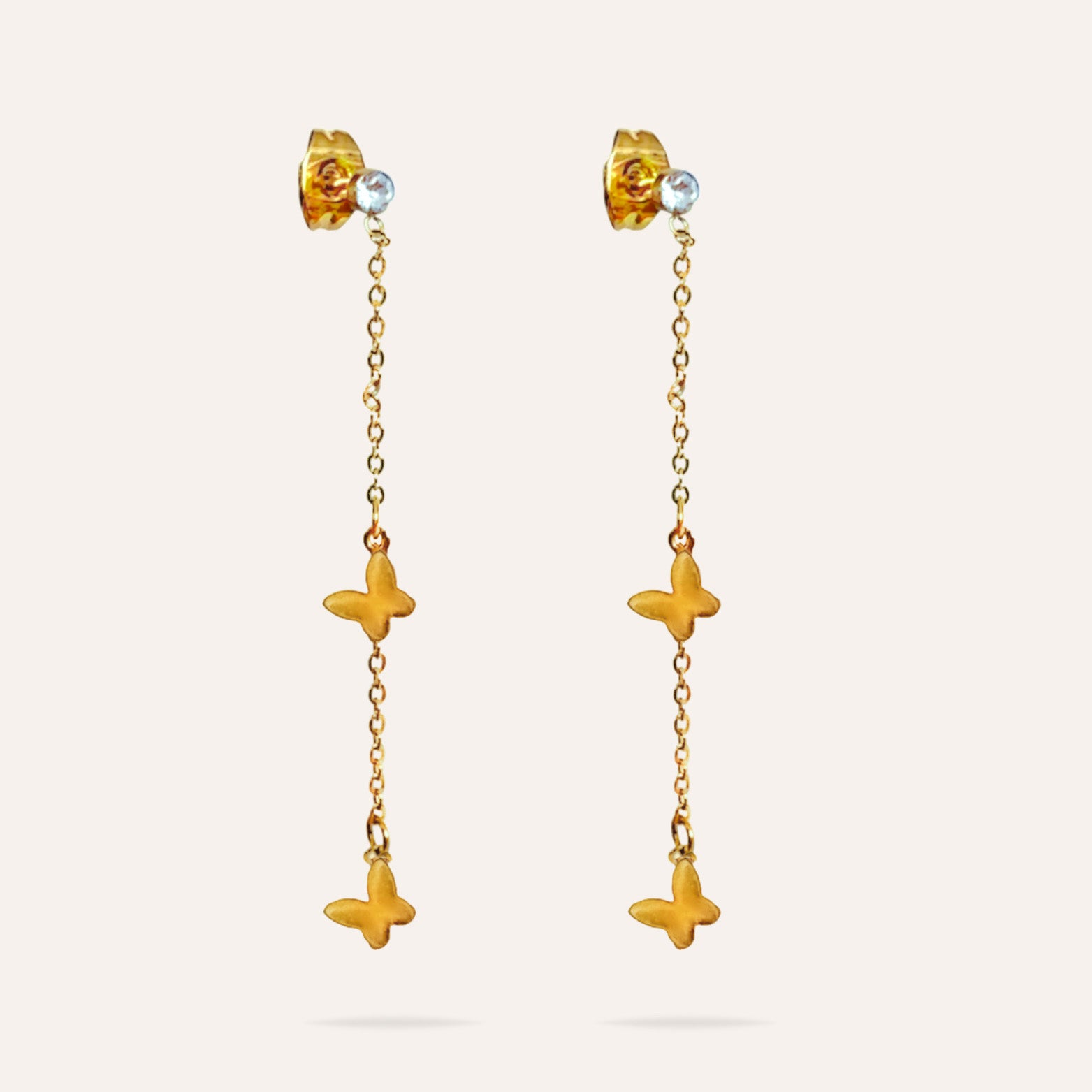 Anna | Boucles d'oreilles en acier inoxydable et zircons