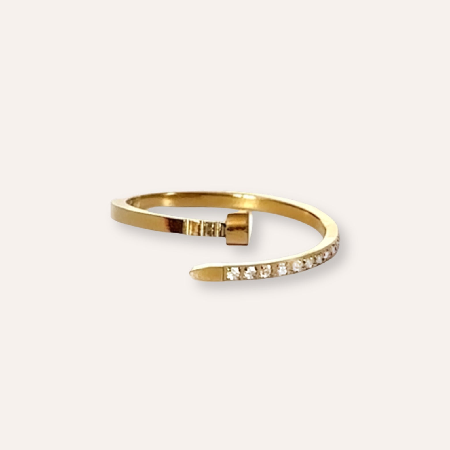 Aurianne | Bague en acier inoxydable et zircons