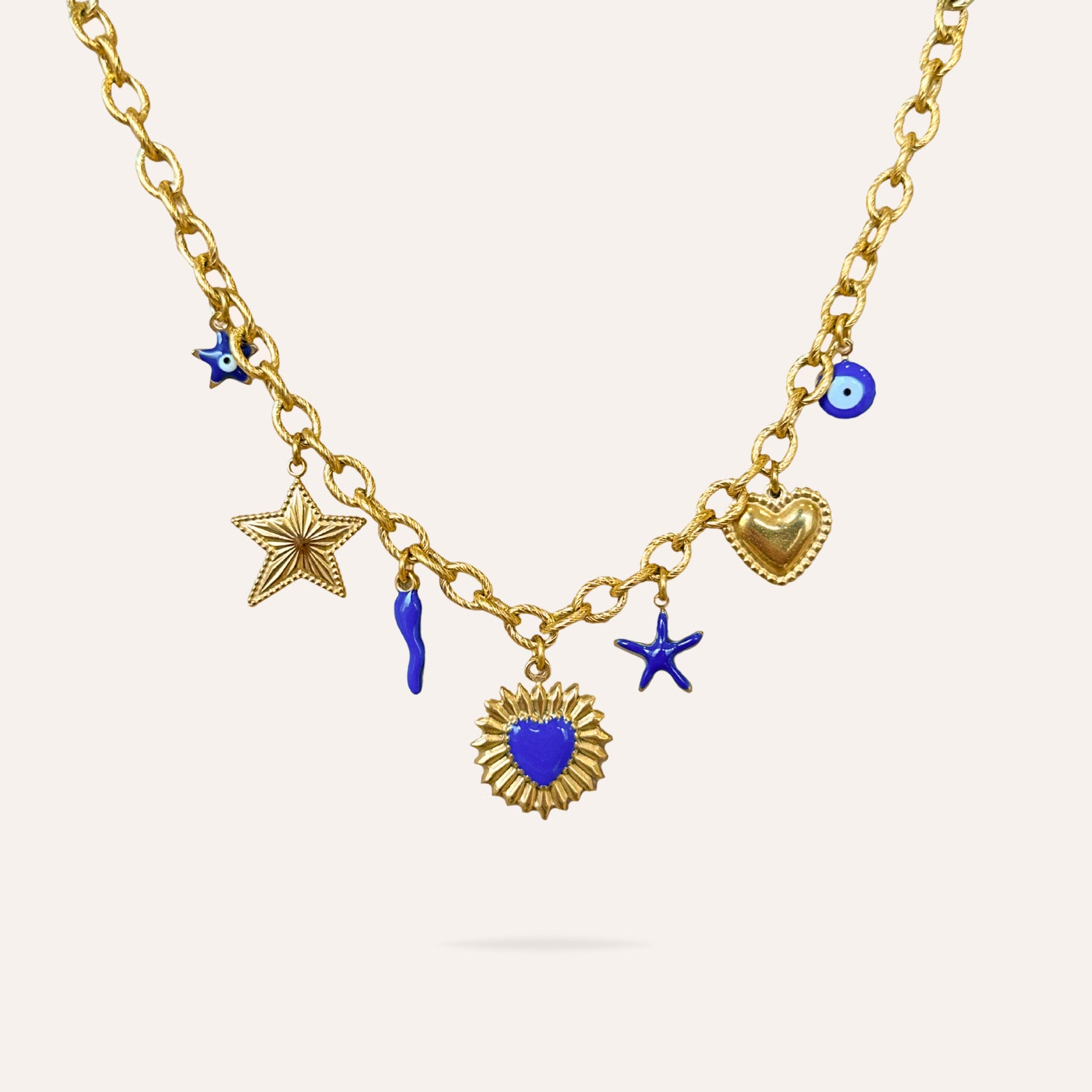 Azura | Collier charms fait main en acier inoxydable