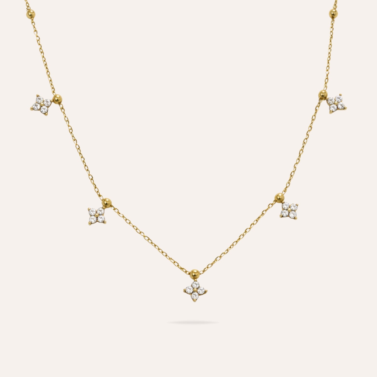 Athena | Collier en acier inoxydable et zircons