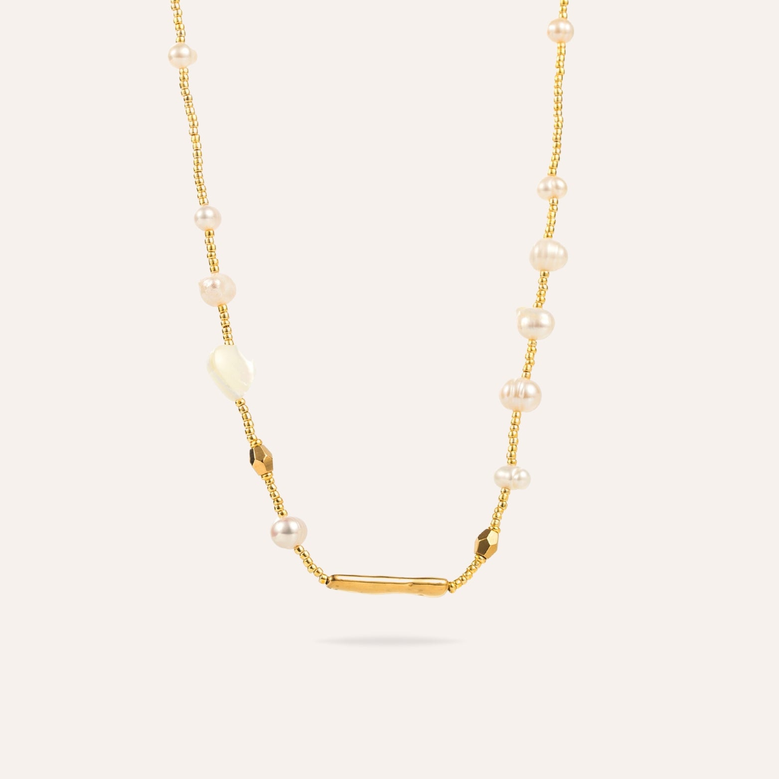 Blandine | Collier en acier inoxydable et perles d'eau douce