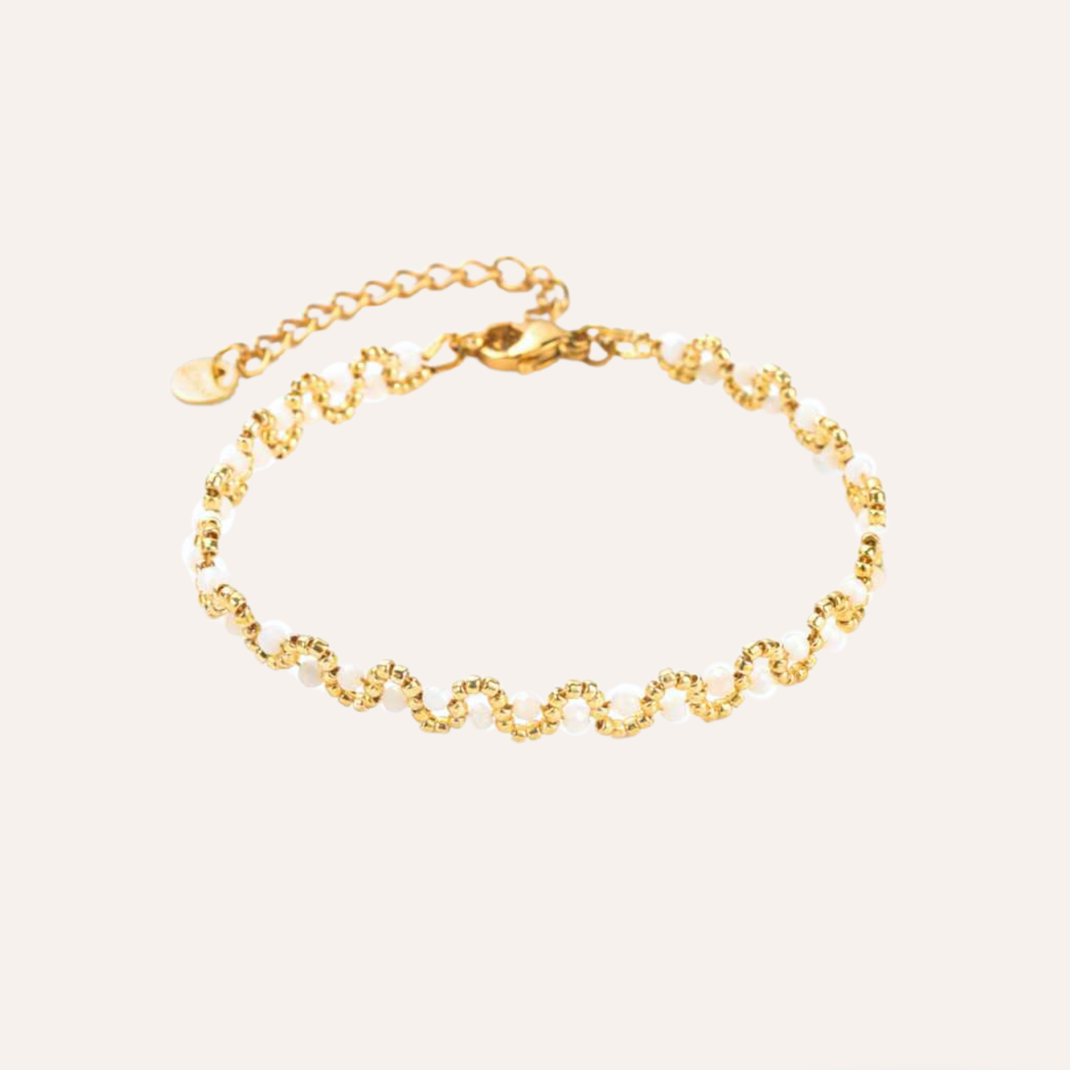 Deva | Bracelet en acier inoxydable et perles