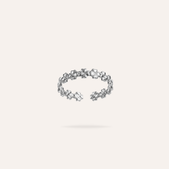 Chance | Bague trèfles en acier inoxydable