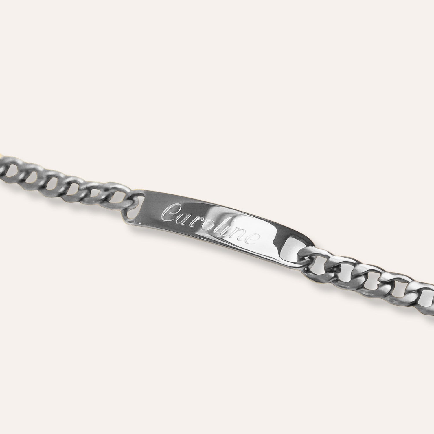 Chance | Bracelet gourmette gravure personnalisée en acier inoxydable