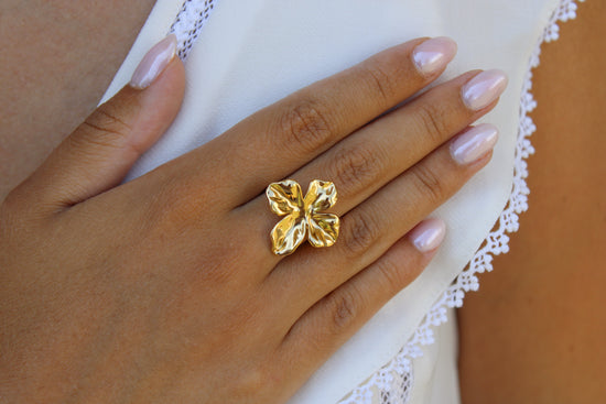 Chloé | Bague fleur en acier inoxydable