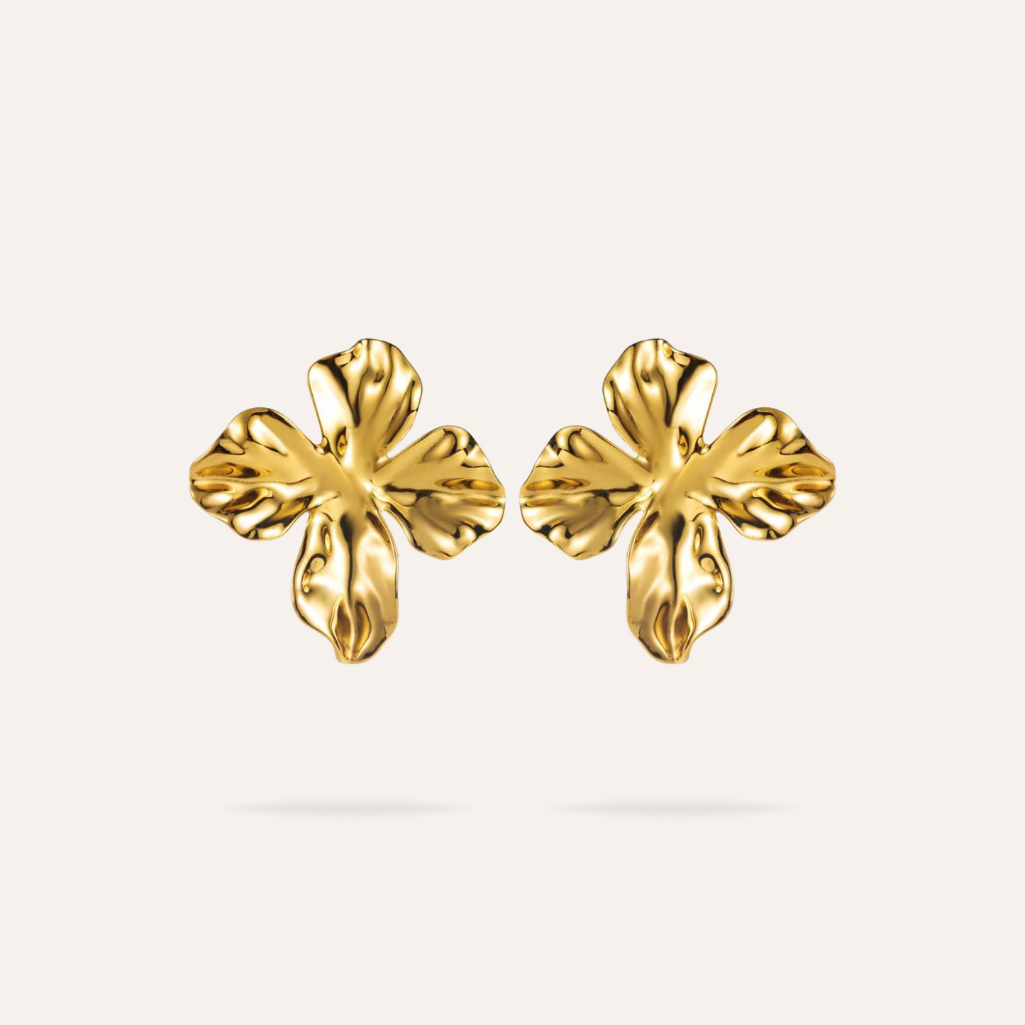 Chloé | Boucles d'oreilles fleur en acier inoxydable