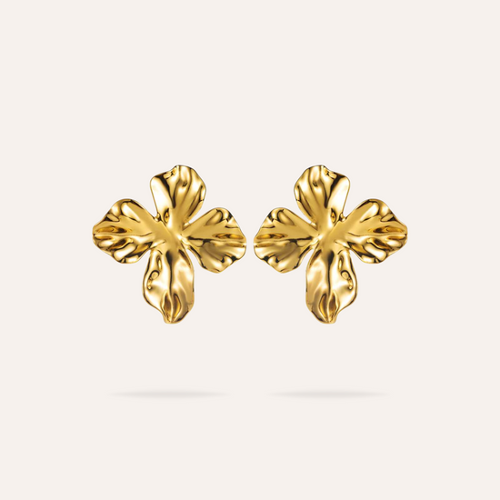 Chloé | Boucles d'oreilles fleur en acier inoxydable