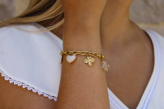 Chloé | Bracelet breloques en acier inoxydable