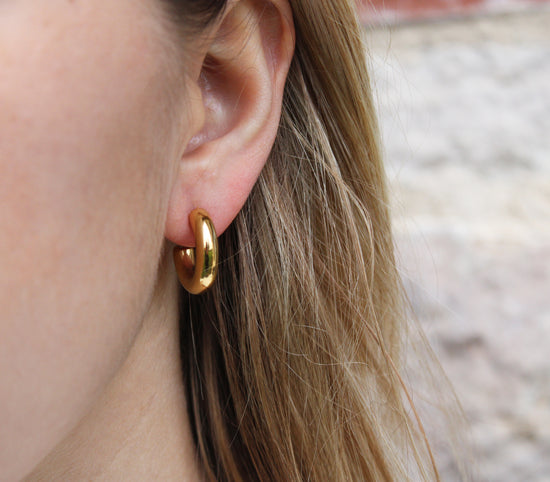 Clarisse | Boucles d'oreilles créoles en acier inoxydable doré