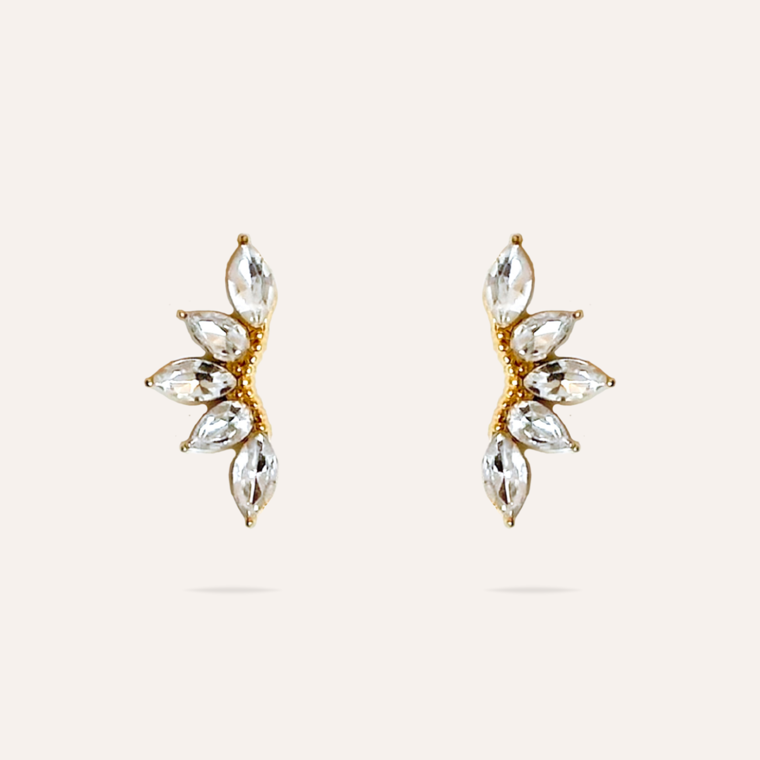 Clémence | Boucles d'oreilles en acier inoxydable et zircons