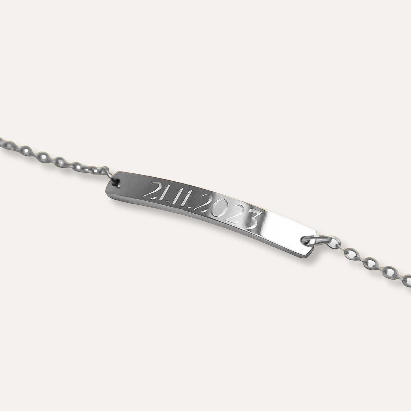 Confiance | Bracelet gourmette gravure personnalisée en acier inoxydable