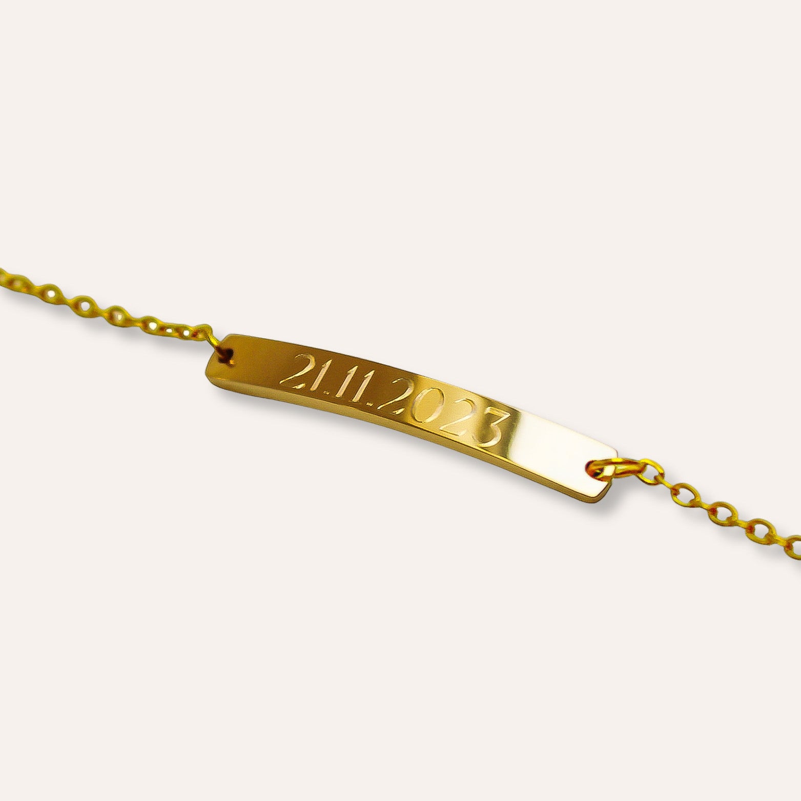 Confiance | Bracelet gourmette gravure personnalisée en acier inoxydable