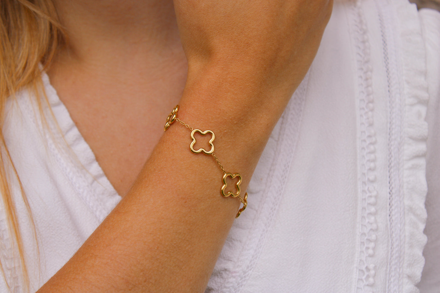 Catherine | Bracelet trèfles en acier inoxydable