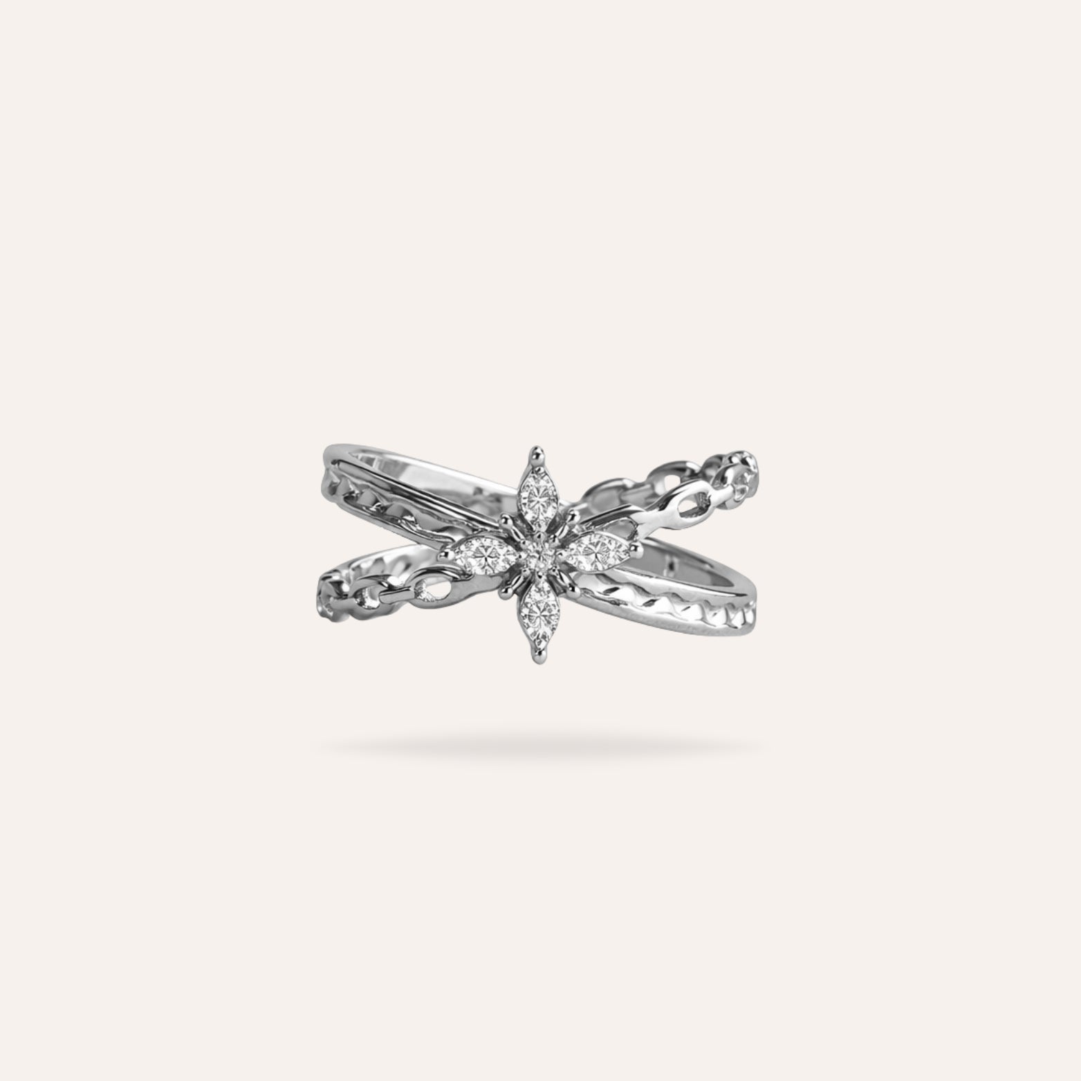 Dalia | Bague en acier inoxydable et zircons