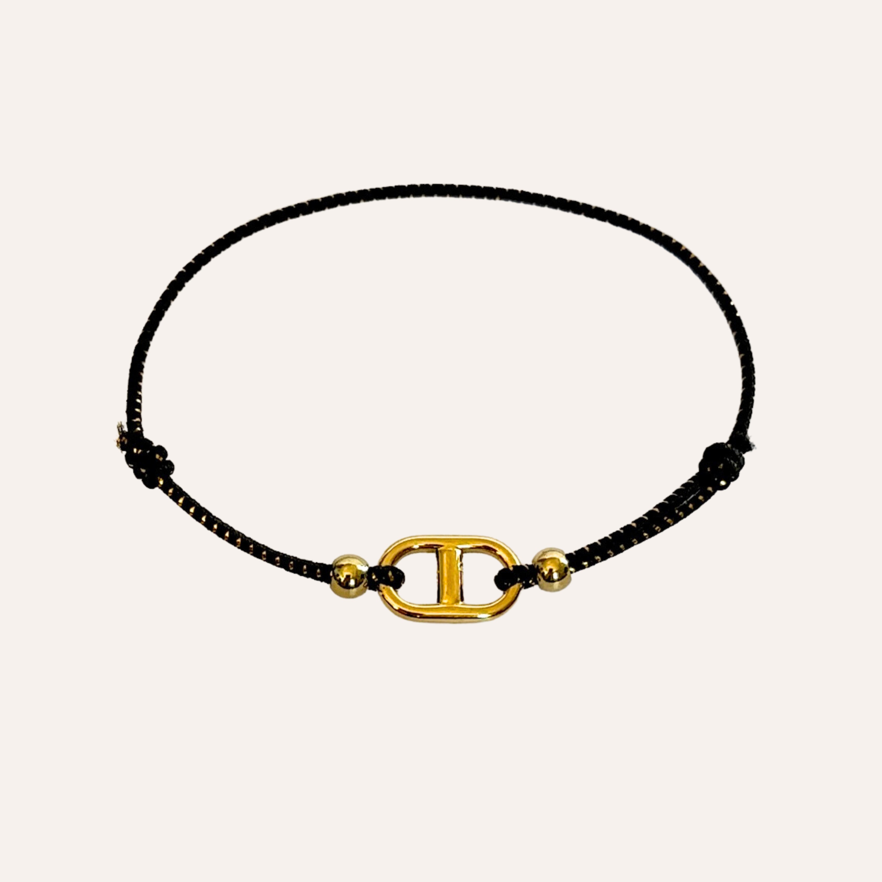 Danae | Bracelet en cordon et acier inoxydable