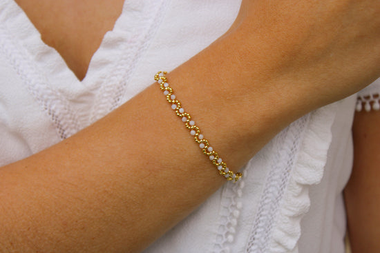 Deva | Bracelet en acier inoxydable et perles