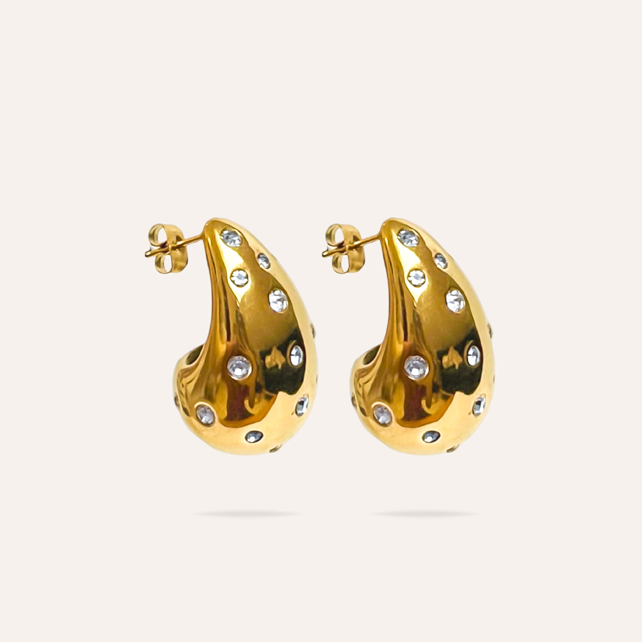 Eden | Boucles d'oreilles en acier inoxydable et zircons