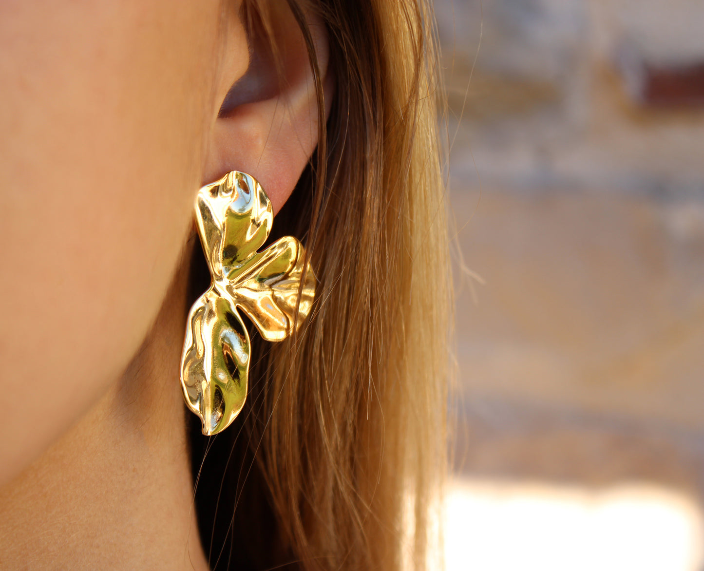 Églantine | Boucles d'oreilles fleurs en acier inoxydable