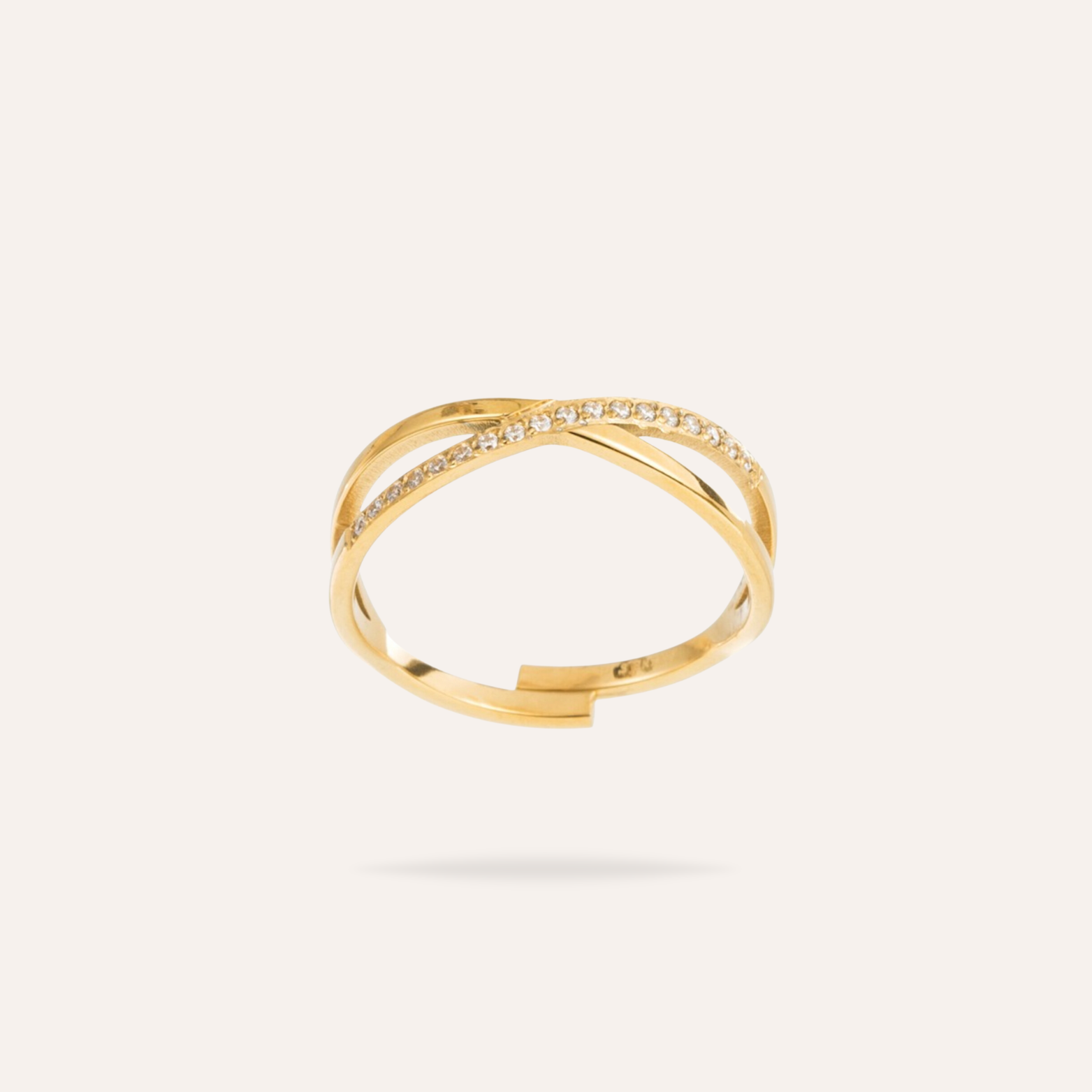 Éléanore | Bague en acier inoxydable et zircons