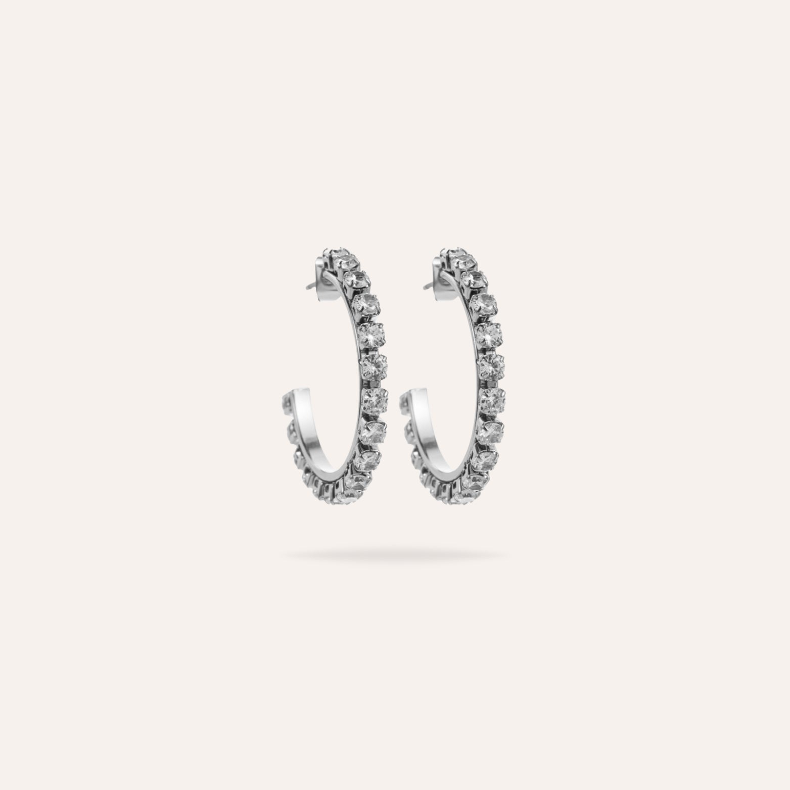Elisa | Boucles d'oreilles en acier inoxydable et zircons