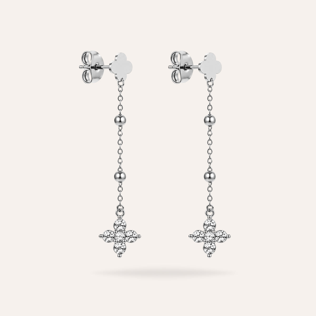 Esmée | Boucles d'oreilles en acier inoxydable et zircons