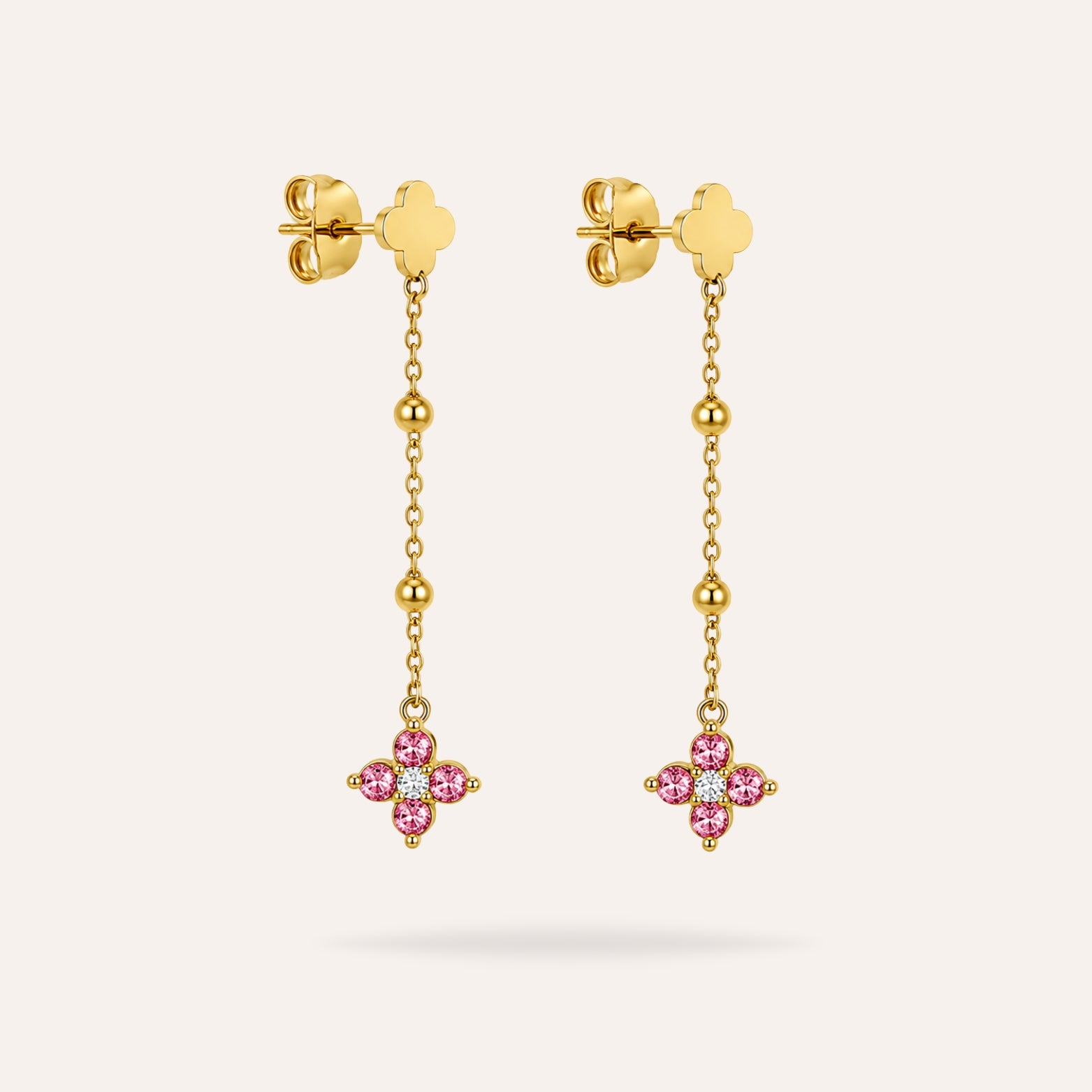 Esmée | Boucles d'oreilles en acier inoxydable et zircons