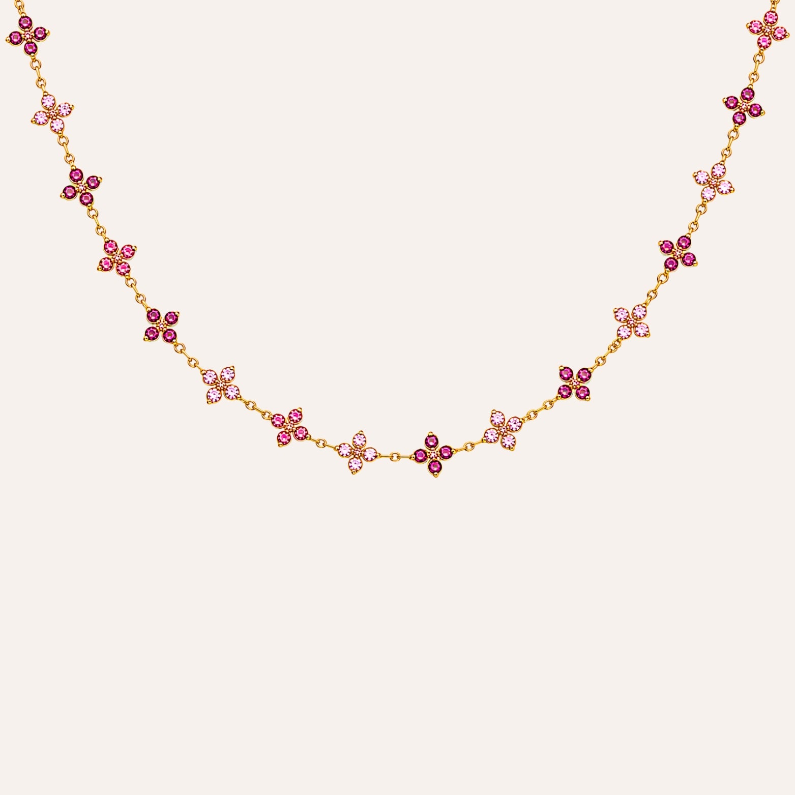 Esmée | Collier pierres colorées en acier inoxydable et zircons