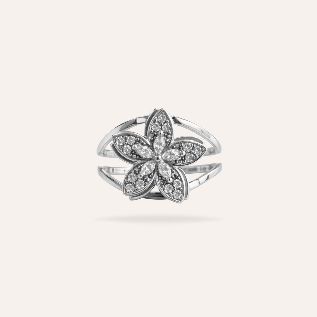 Flavie | Bague anti-stress en acier inoxydable et zircons