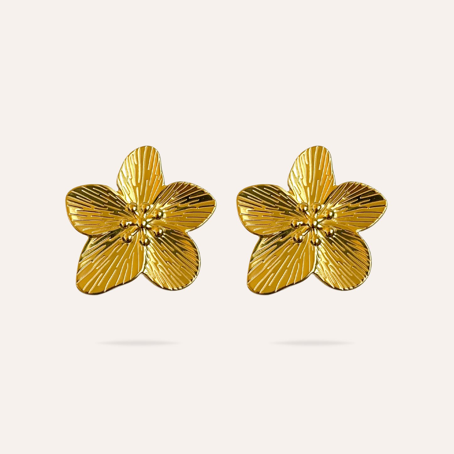 Flora | Boucles d'oreilles grosses fleurs en acier inoxydable