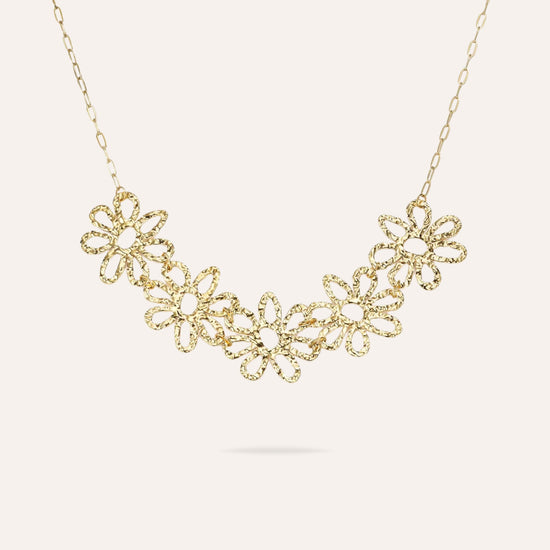 Floriane | Collier fleurs en acier inoxydable