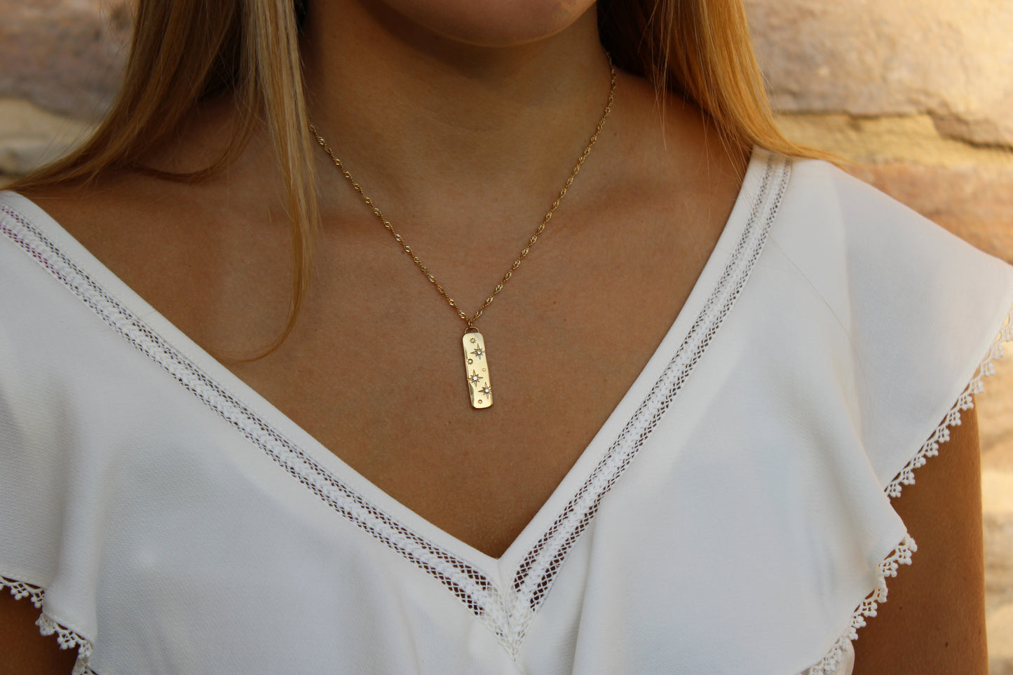 Gaia | Collier pendentif étoile en acier inoxydable