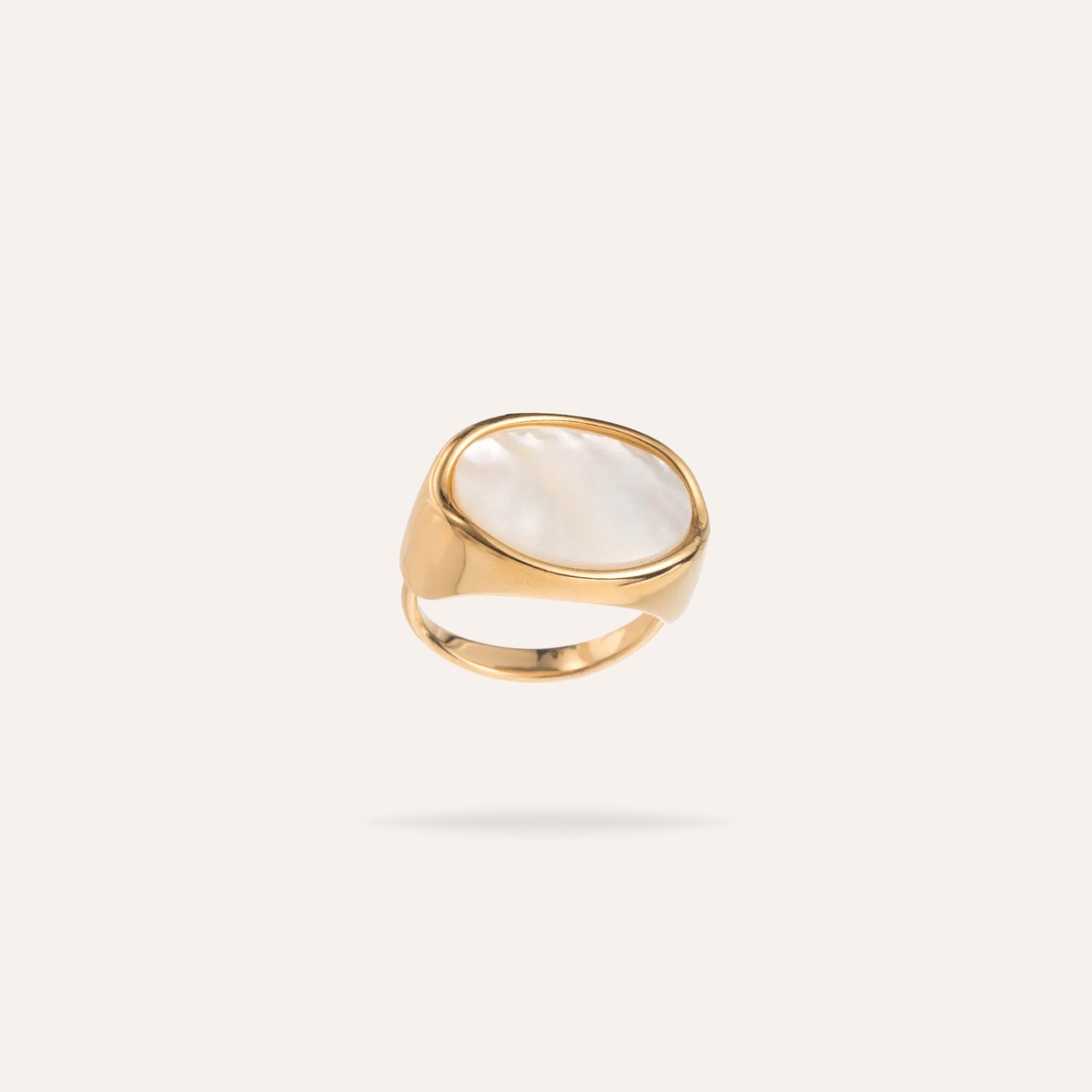 Greta | Bague en acier inoxydable et pierre