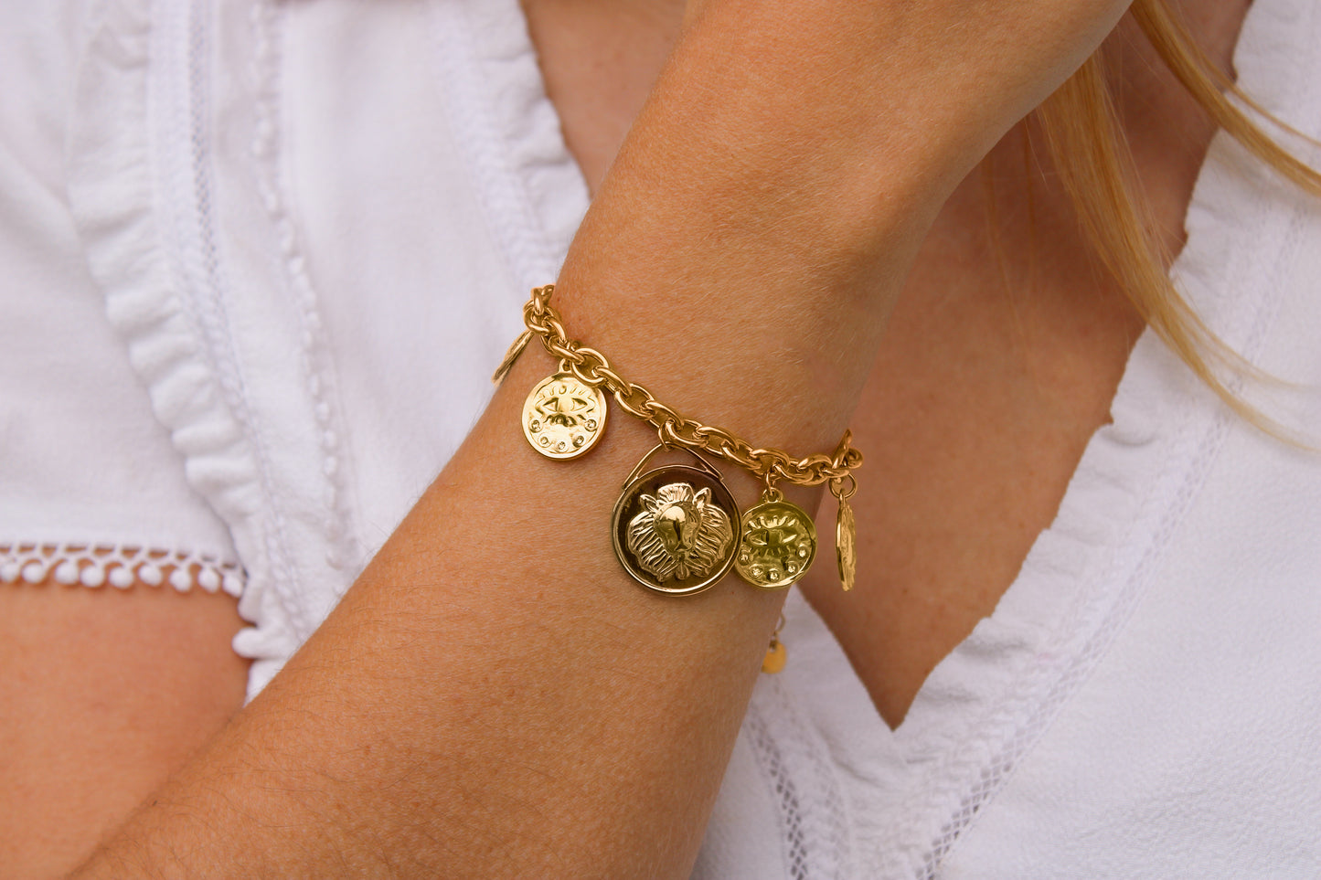 Georgia | Bracelet pièces en acier inoxydable