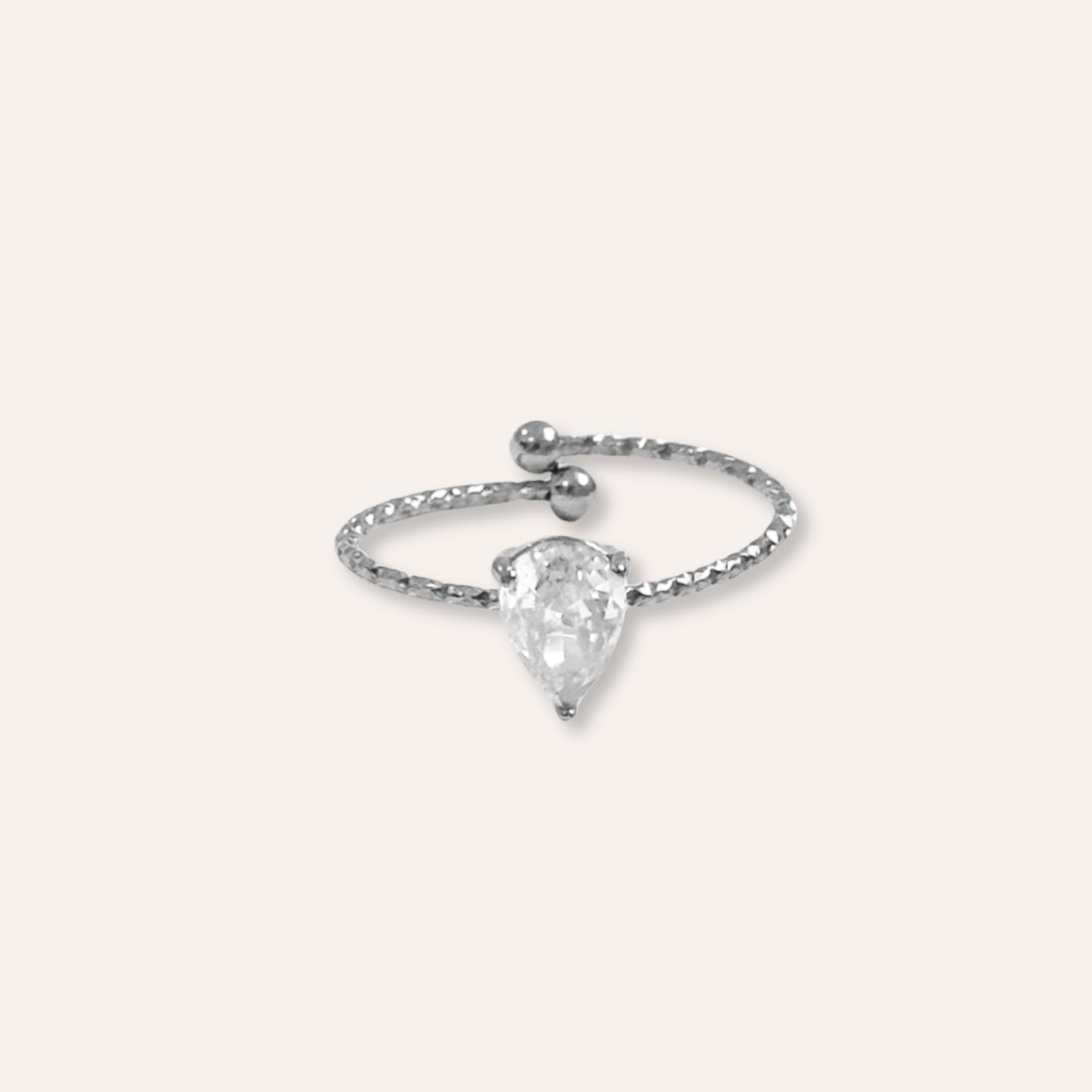 Hilona | Bague en acier inoxydable et zircon