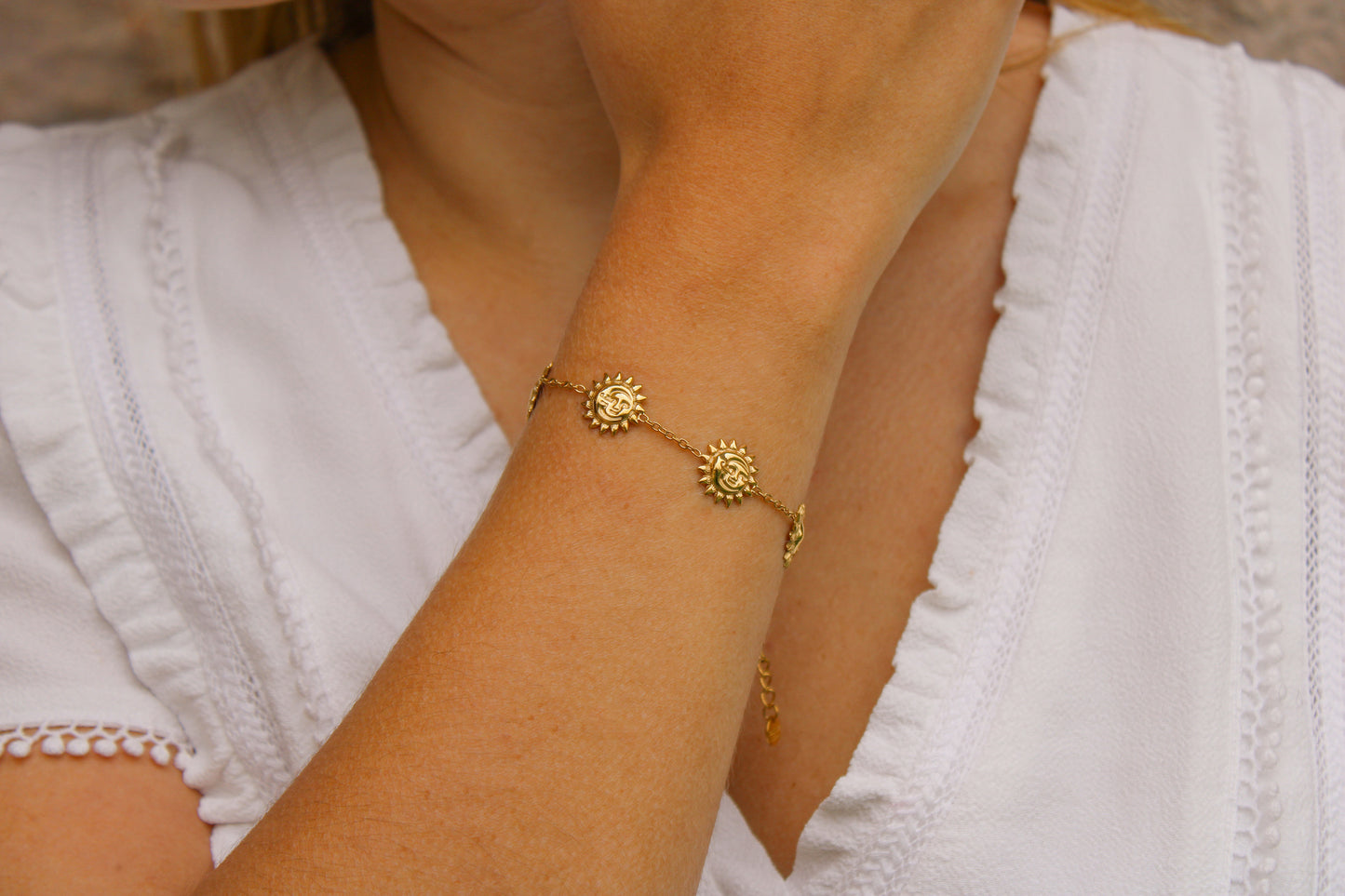 Ivana | Bracelet soleils en acier inoxydable