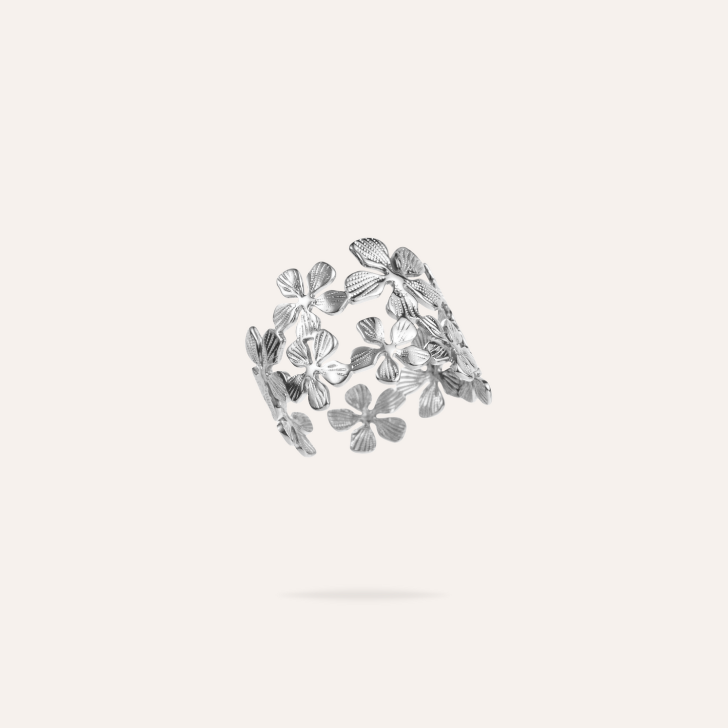 Jacinthe | Bague fleurs en acier inoxydable