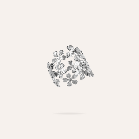 Jacinthe | Bague fleurs en acier inoxydable