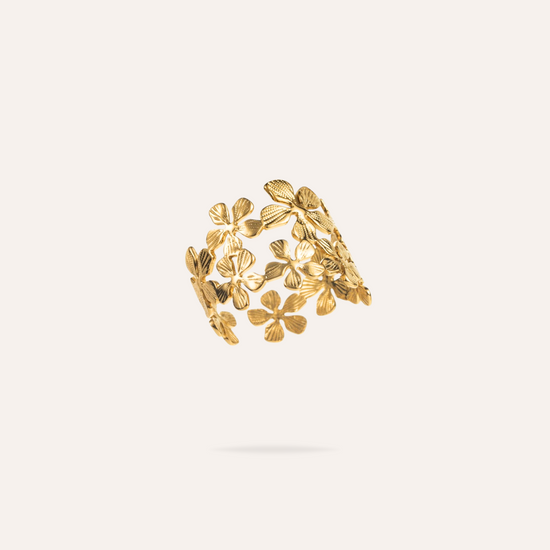 Jacinthe | Bague fleurs en acier inoxydable