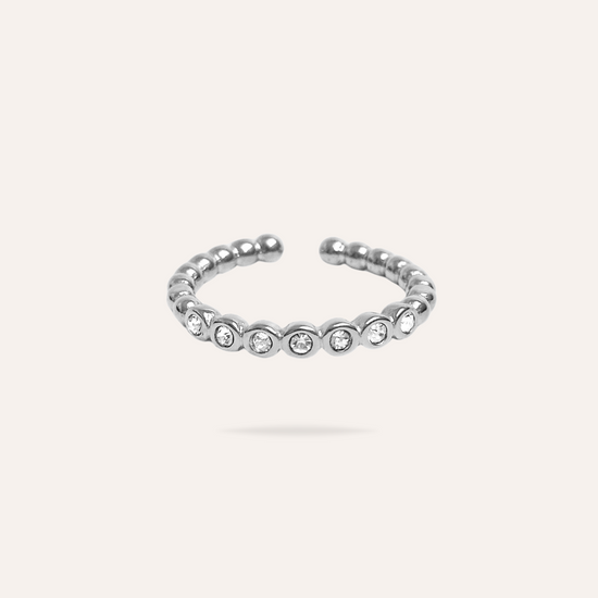 Julia | Bague en acier inoxydable et zircons