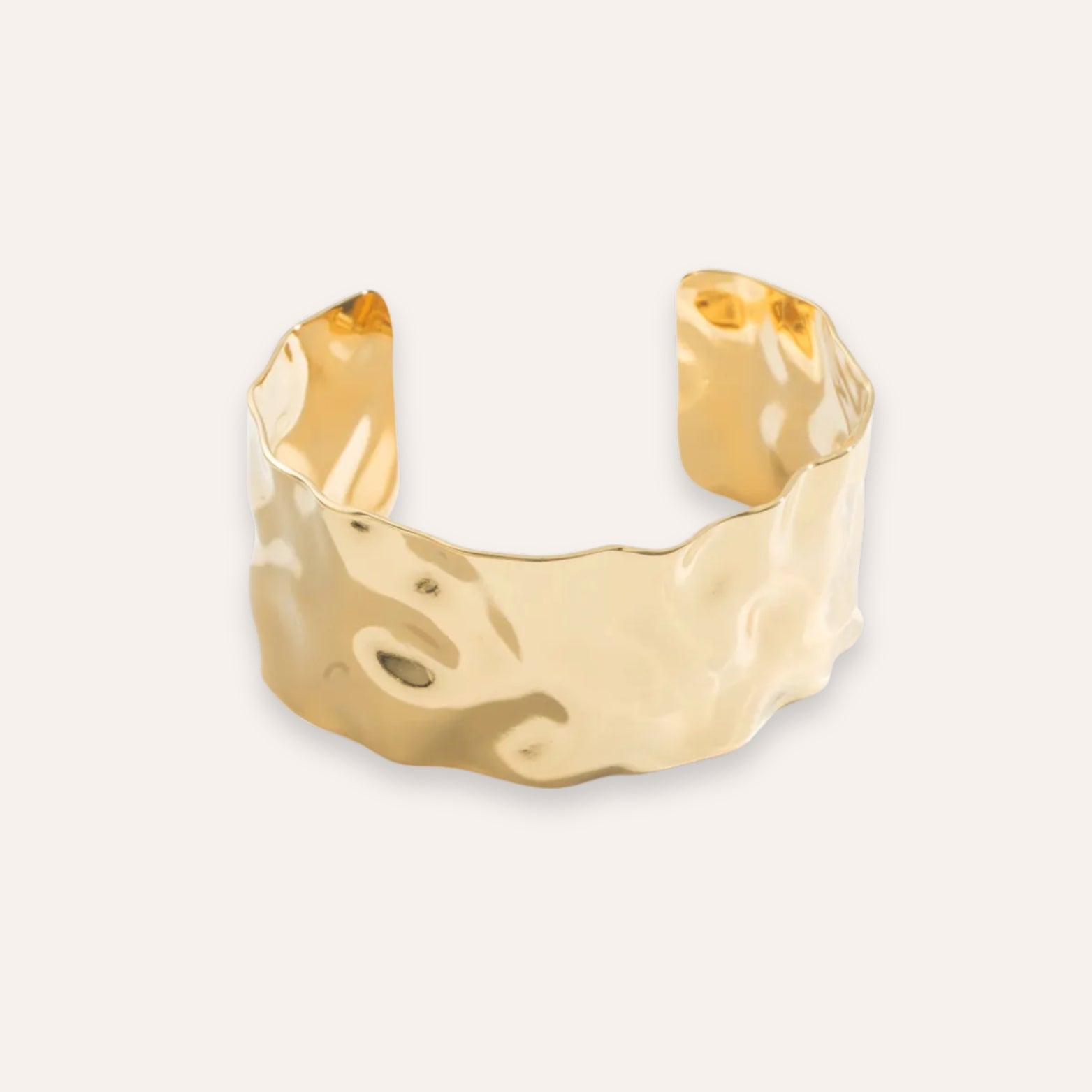 June | Bracelet jonc martelé en acier inoxydable